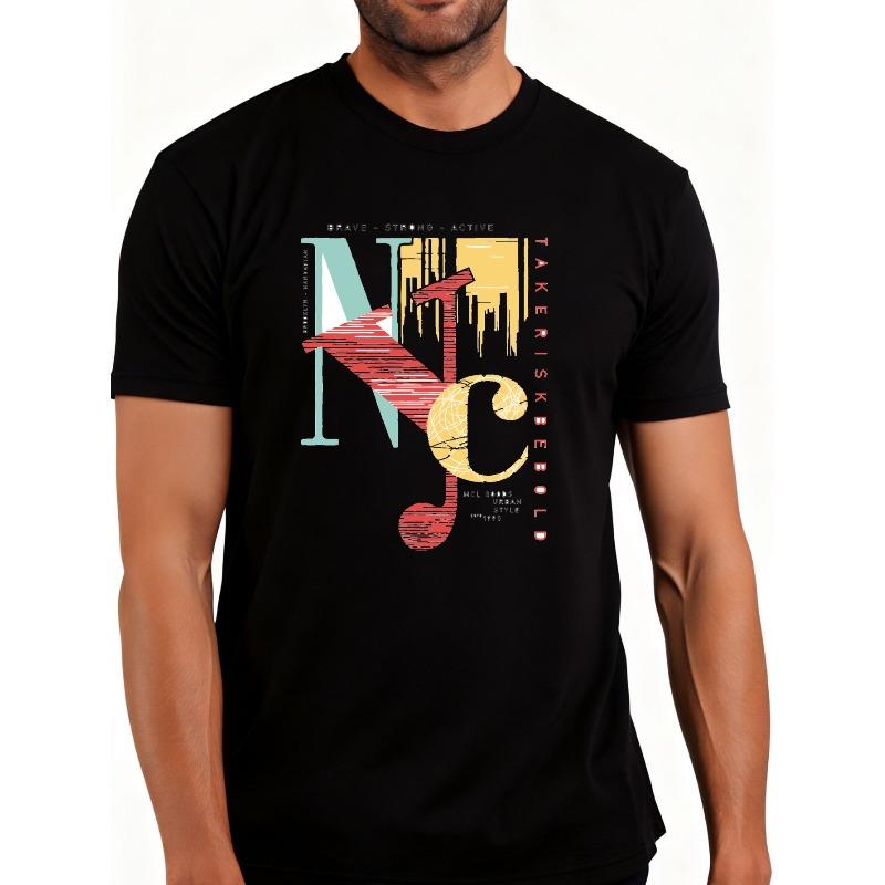 Taglie Europee Stile Urbano Streetwear T-Shirt da Uomo Design Grafico New York City Abbigliamento Casual Estivo Regalo per Uomini Trendy