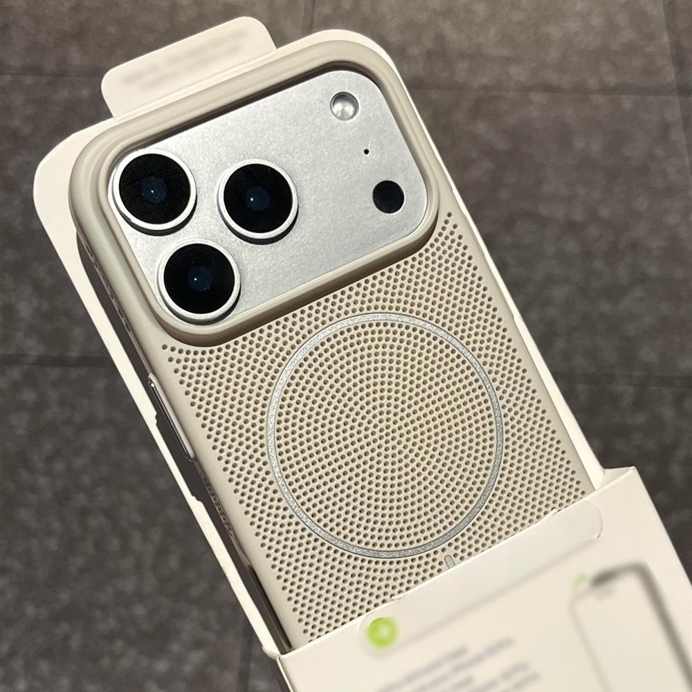 Mesh Heat Dissipation For Magsafe Phone Case For iPhone 17 Air 16 15 14 13 12 Plus Pro Max 17ProMax 17Pro Magnetic Charge Cover