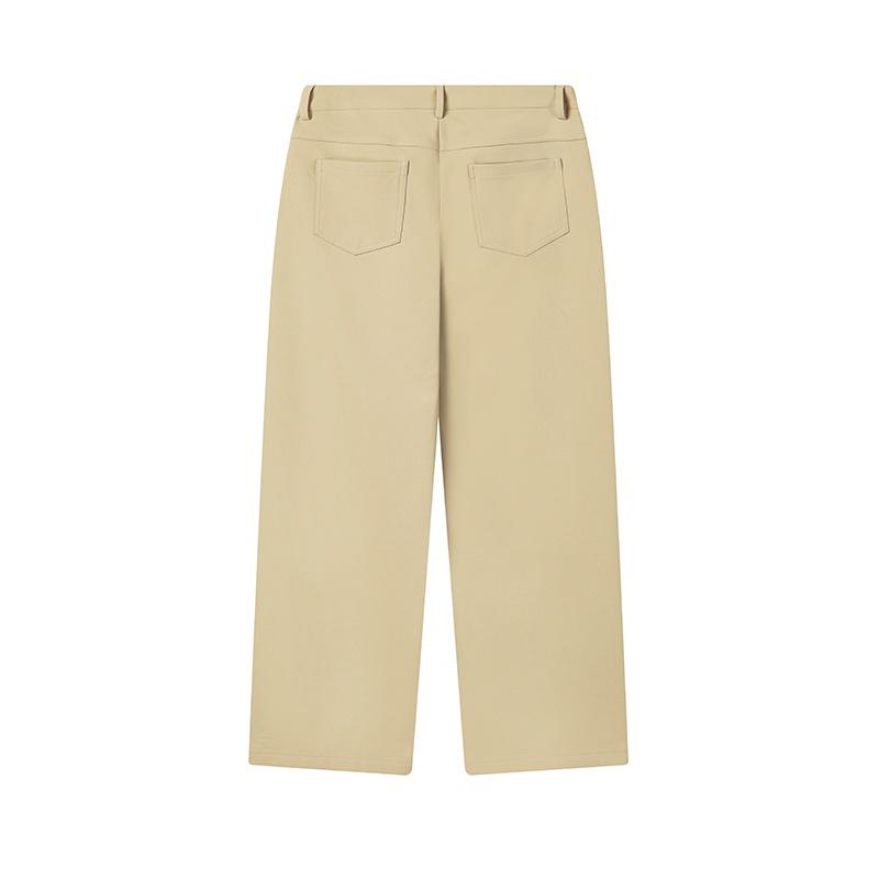 Fila Milano Series Fashion Simple Classic Basic Solid Color Versatile Comfortable Casual Pants Women Pants Sand Khaki F11W615802FMK