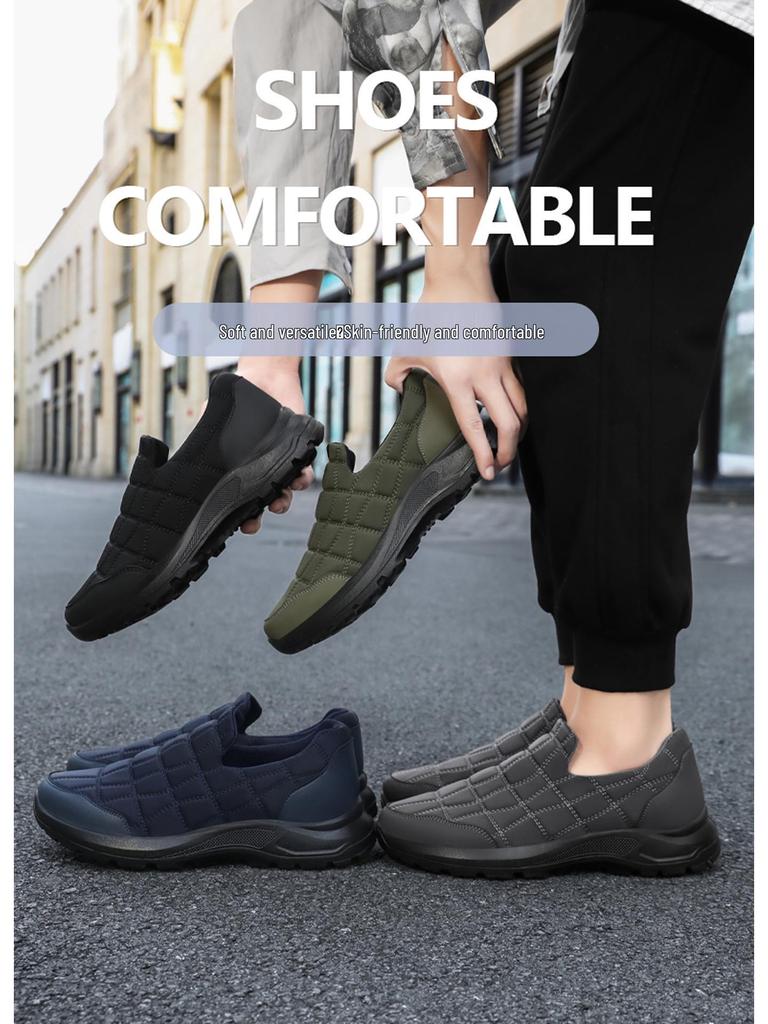 Męskie wsuwane buty codzienne na grubej podeszwie - Niski krój w stylu taty