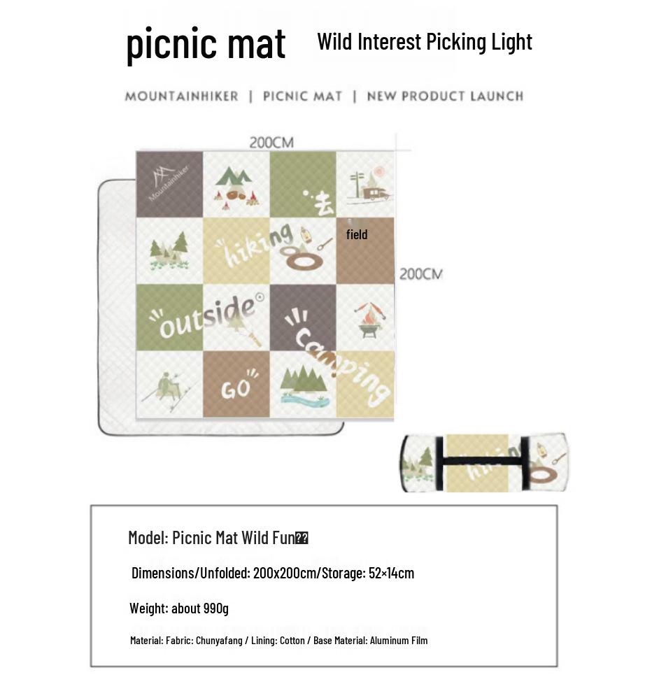 Ultrasonic Outdoor Picnic Mat: Moisture-Proof Beach & Camping Ground Cloth