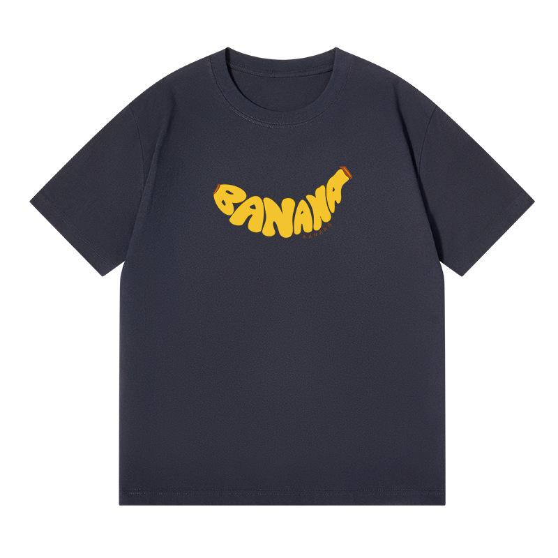 Women's Creative Banana Print Cotton T-Shirt - Short-Sleeved, Versatile Spring/Summer Casual Top