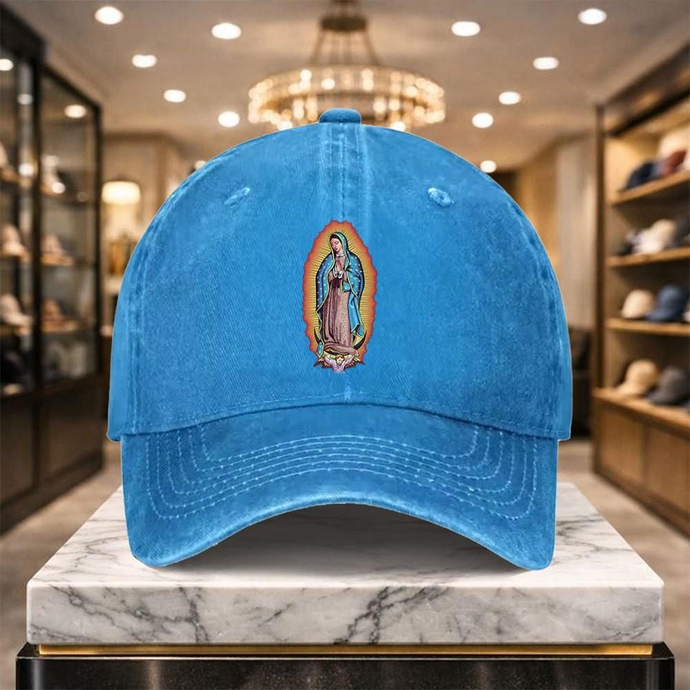 Virgin of Guadalupe Washed Baseball Cap Adjustable Denim Street Style Unisex Hat