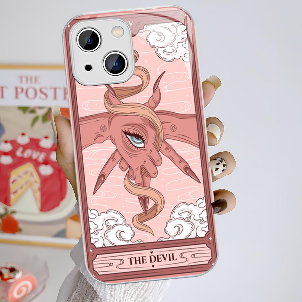 Tarot Phone Case Tempered Glass For iphone 14 13 12 11 Pro Mini XS MAX 14Plus X XS XR Cover