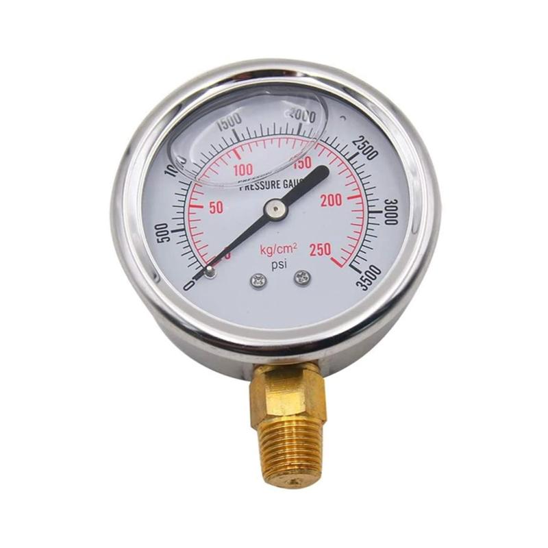 Oil Pressure Gauge Stainless Steel Construction for Water Gas Pressure Meters