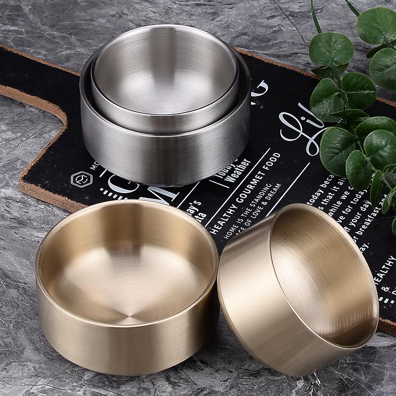 304 Doppelschichtige Edelstahl-Reisschale mit Deckel für Suppen & Kimchi - Koreanische Kinderküchenschale