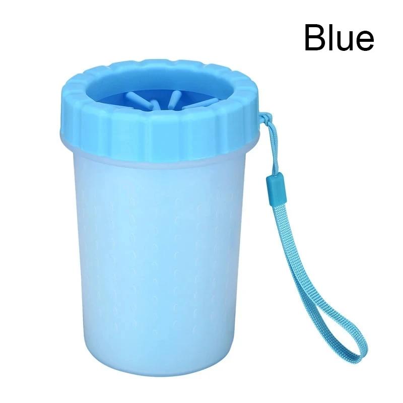 

Portable Pet Paw Cleaner Cup with Soft Silicone Bristles for Dogs Cats 360° Deep Cleaning Foot Washer синий