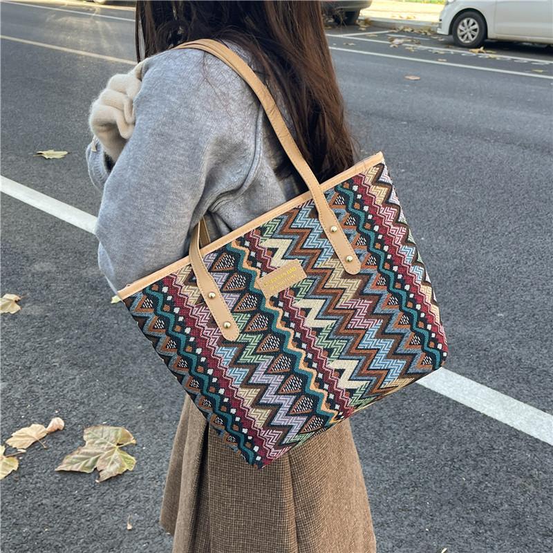 Urban Street Fashion Canvas Tote Bag Women Large Capacity For School And Commute