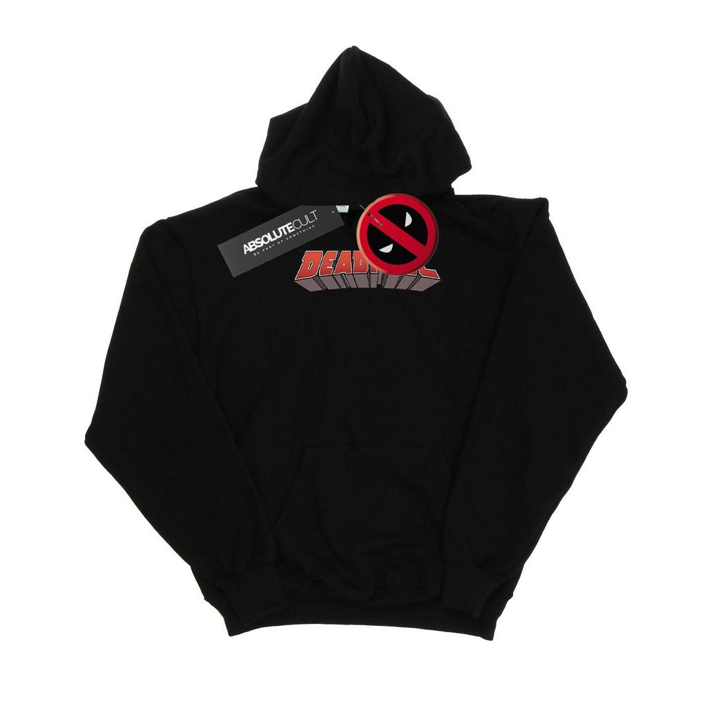 Marvel Mens Deadpool Text Logo Hoodie