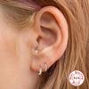 Piercing Aretes Earlobe Buckle 925 Sterling Silver White Zircon Cartilage Stud Earrings For Woman Girl Pendientes Mujer Jewerly
