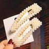 Korean Celebrity BB Hair Clip Set - Pearl Bow & Bangs Accessories