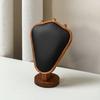 1pc Vintage Wooden Jewelry Display Stand - Velvet Bust Necklace Holder & Organizer for Home Decor