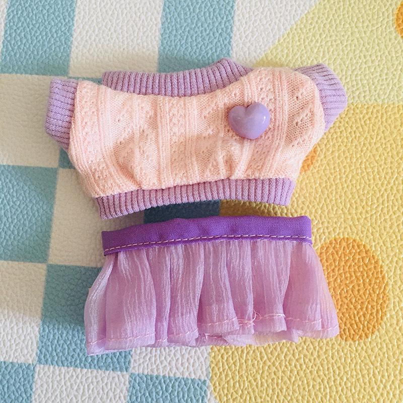 בגדי בובת קטיפה ויניל חמודה 17 ס"מ קופסה עיוורת - תליון LaBuBu שמלת אביזרים