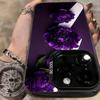Elegant Purple Rose Phone Case for Apple 11/12/13/14/15/16 Pro/Pro Max/X