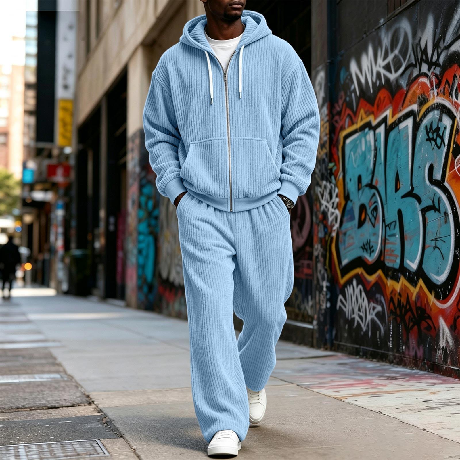 Men`s Winter Warm Corduroy Two Piece