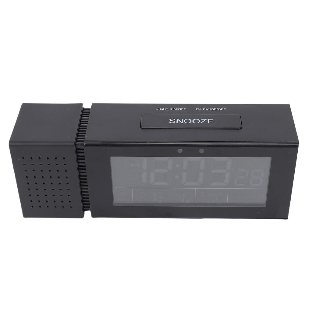 Digital Alarm Clock with Colorful Night Light, FM Radio, Date Week Temperature Humidity Display, 6 Alarms, Snooze, USB