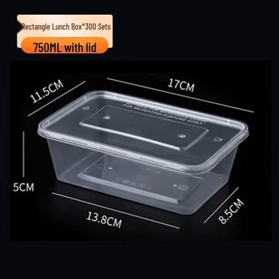Miaojie 750ml Einweg Quadratische Plastik-Mitnehm-Schalen
