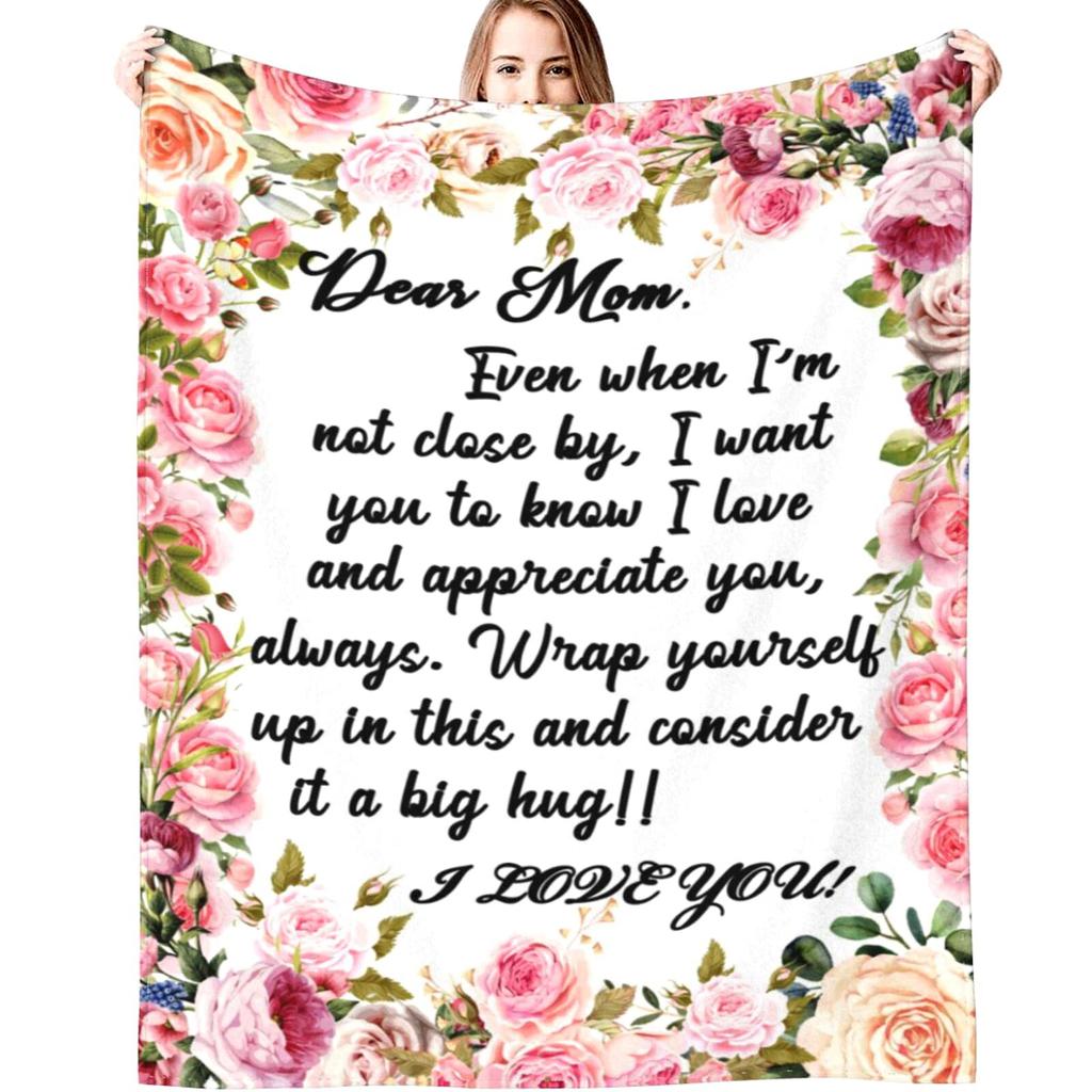 Flannel Digital Print Pattern Blanket Letter Envelope To Mother Gift Blanket