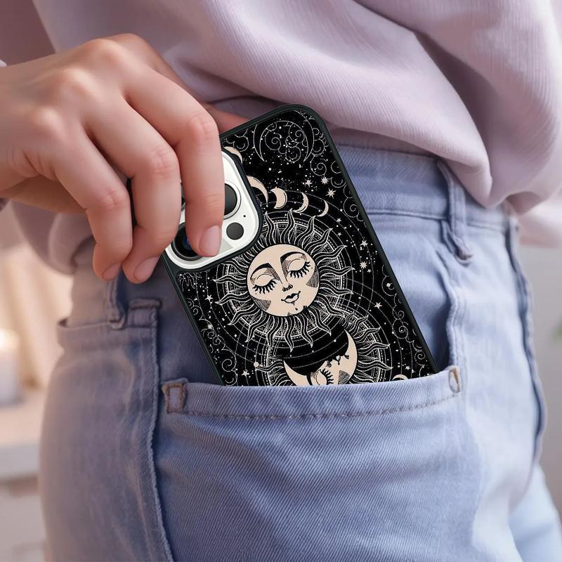 Love Sun Moon Phone Case For iPhone 17 Air 15 16e 14 13 Pro Max Coque 12 11 Pro Max PLUS cover
