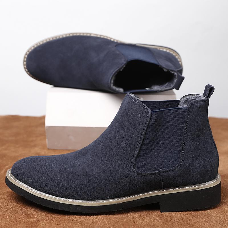 Men'S Shoes Fashion Suede Chelsea Boots Men Spring Autumn Slip On Ankle Boots Vintage Motorcycle Male Brand Handmade Footwear