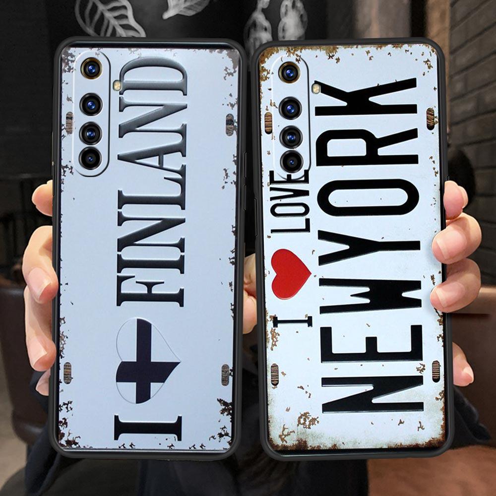 

Retro License Plate Number Car For Realme 11 10 9 8 5G 7 6 GT2 Pro Plus C21 C11 C25 C35 Cover For Realme GT Neo 2 3 3T Case