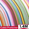 1.4M Cable Protector for iPhone,USB Charger Cord Cover, Prevents Fraying,Pet Damage, Colorful Data Line Protective Sleeve for Home, Car, Office