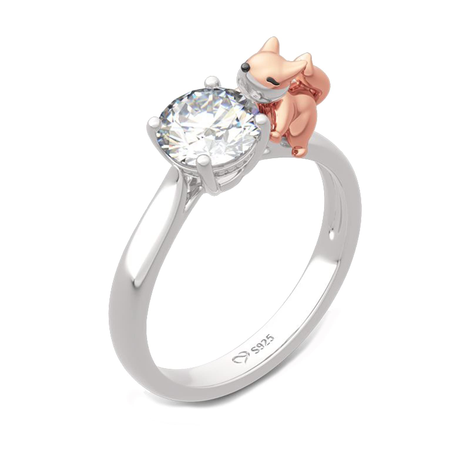 

Fox Tight Hypoallergenic to Engagement Large Small Japanese поставляється з ексклюзивним білим подарунком [Jeulia] Жіноче кільце, кільце, метал, весілля, кільце, розмір, срібний