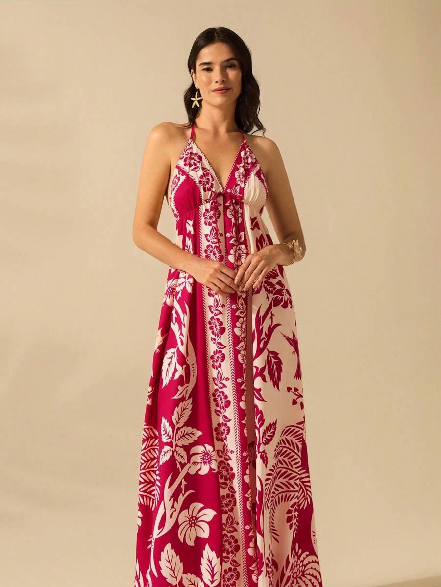 

2025 Summer Women s Sleeveless Printed Camisole Long Dress Extra Large