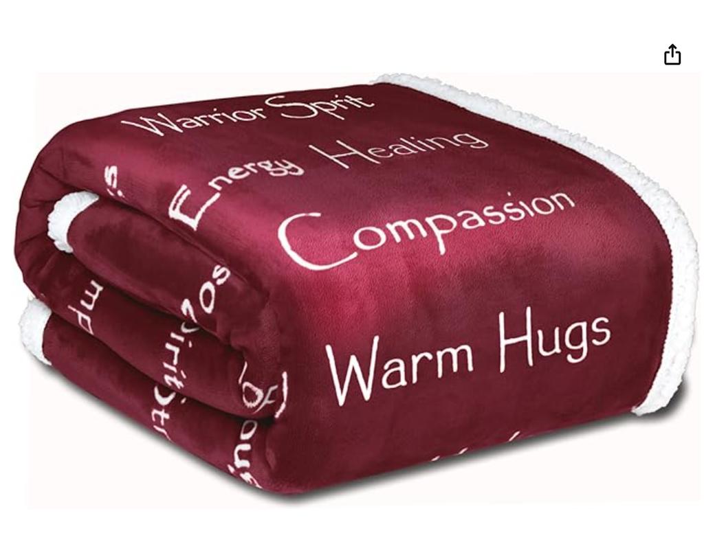 Compassion Blanket Strength Courage Super Soft Warm Hugs, Get Well Gift Blanket Plush Healing Thoughts Positive Energy Love Hope