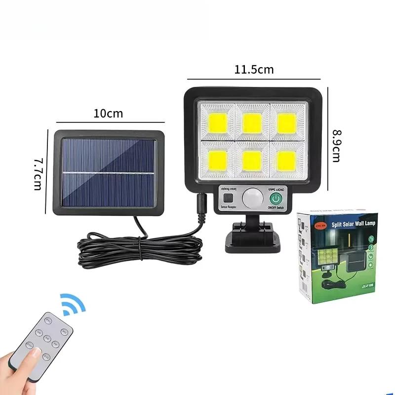 Solar-Split-Wandleuchte 3-Modus Wasserdicht Bewegungssensor LED Sicherheitslampe für Garage Garten Straße Außenbeleuchtung