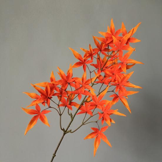 1 Pc Anti-fall Bright Color Colorful Decorative Easy To Maintain Artificial Leaf Simulation Maple Leaf