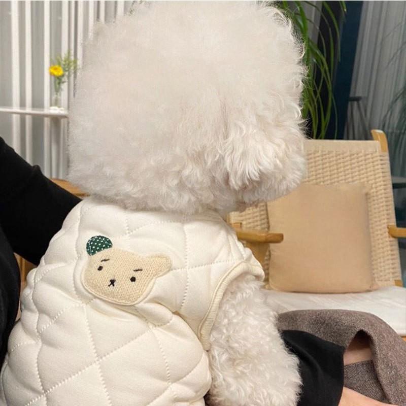Winter Cotton Pet Vest Small Dogs Cats - Soft Fleece-Lined Warm Coat Teddy Poodle Bichon Pomeranian