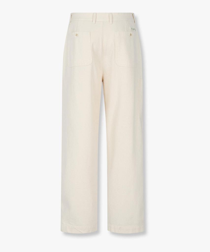 MAN ON THE BOON One-Tuck Pleated Cotton Pants_Ivory 4716104012
