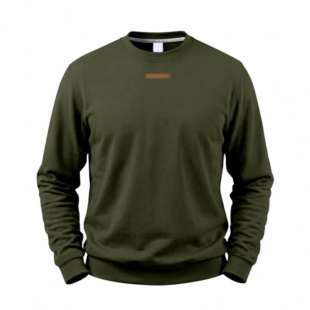 Men's Loose Fit Long Sleeve Crew Neck Sweatshirt Lightweight Fleece Pullover Casual Top for Everyday Wear
