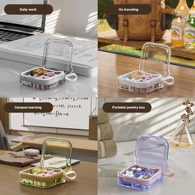 4/7 Grids Portable Pill Box Damp-Proof Food-Grade Sealed Pill Dispenser Large Capacity with Handle Travel Medicine Case