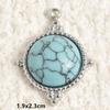 DIY Vintage Sun Oval Charm Stainless Steel Pendants For Jewelry Making Supplies Turquoise Charm Necklace Earrings Decor Findings