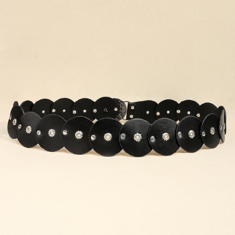Premium PU Rivets Waist Strap Adjustable 90-110cm For Daily Wear And Special Occasion Ensembles