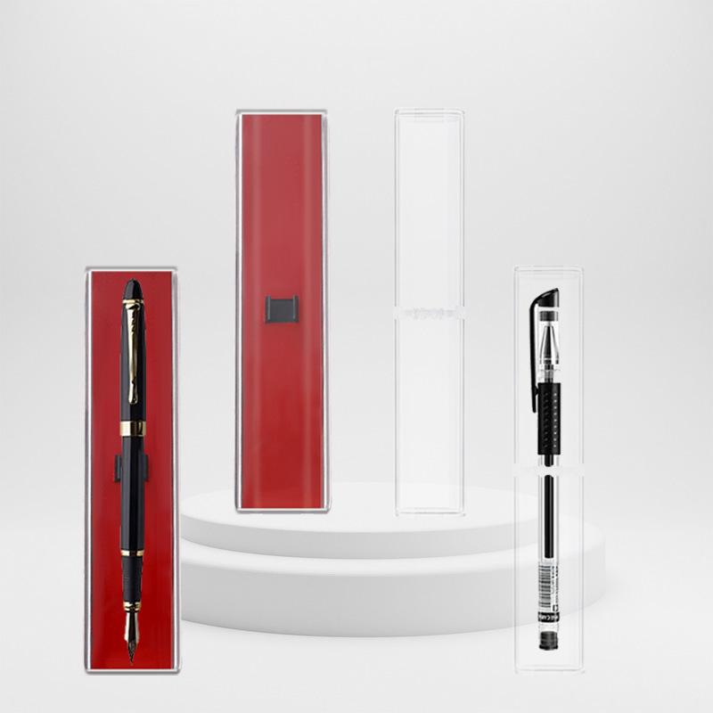 Red-Based Crystal Clear Pencil Case