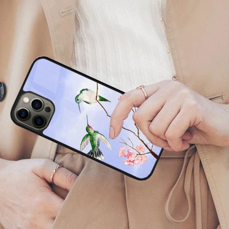 Floral harmony and hummingbird Magnetic Phone Case For APPLE iPhone 17 Air 16 14 13 12 Pro Max 15 Plus With MagSafe Cover