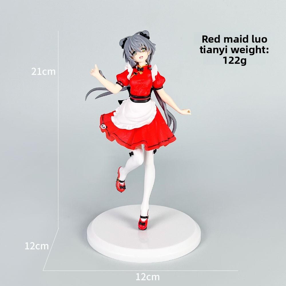 Luo Tianyi Anime Pvc Figure With Maid Costume Desig For Collectors серый