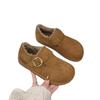 Fleece Boken soft-soled cotton shoes for women's 2025 new winter wear, thick-soled all-inclusive fluffy shoes, one pedal shoes
