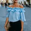 Summer New Style Fashionable and Fresh Women's Casual Frilled V-neck Short-sleeved Top