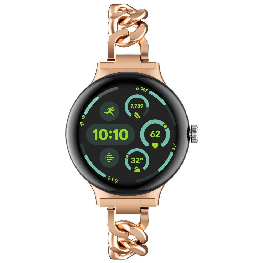 Stylový řetízkový nerezový pásek pro Google Pixel Watch 3 4 45mm Kovový řetízkový nastavitelný náramek Řemínek na hodinky Pro Google Pixel Watch 1 2 3 4 41mm