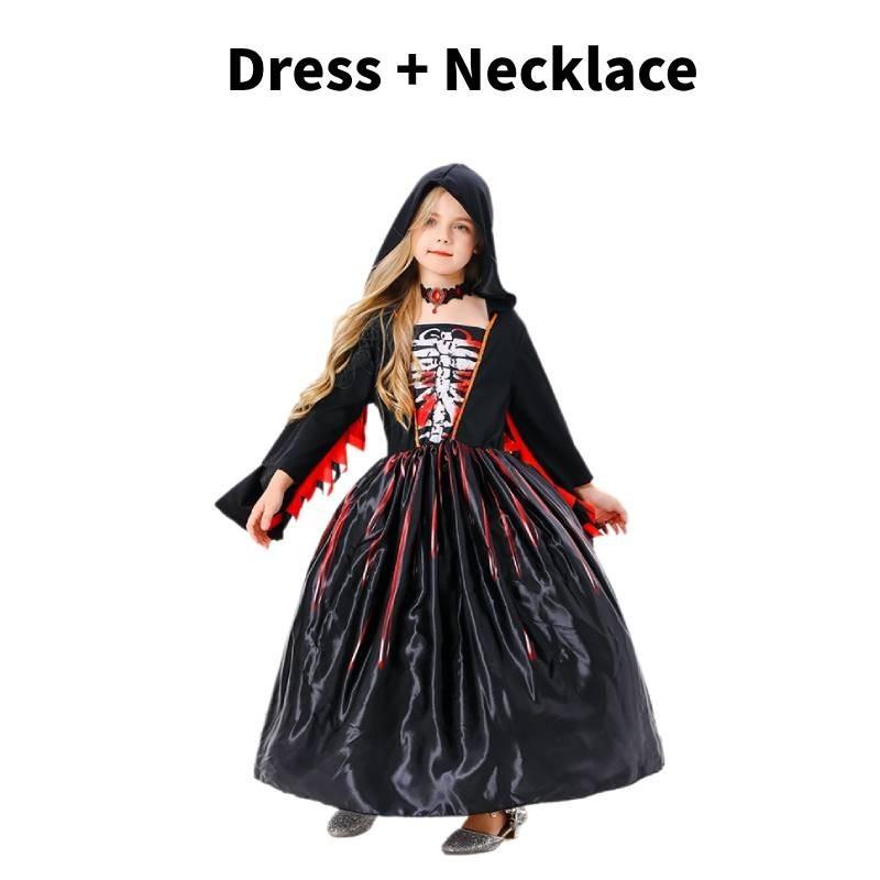 

Костюм Ведьмы для Хэллоуина, Набор, Одежда для Вечеринки, Шоу, Косплей, Черное Платье, Ужас S