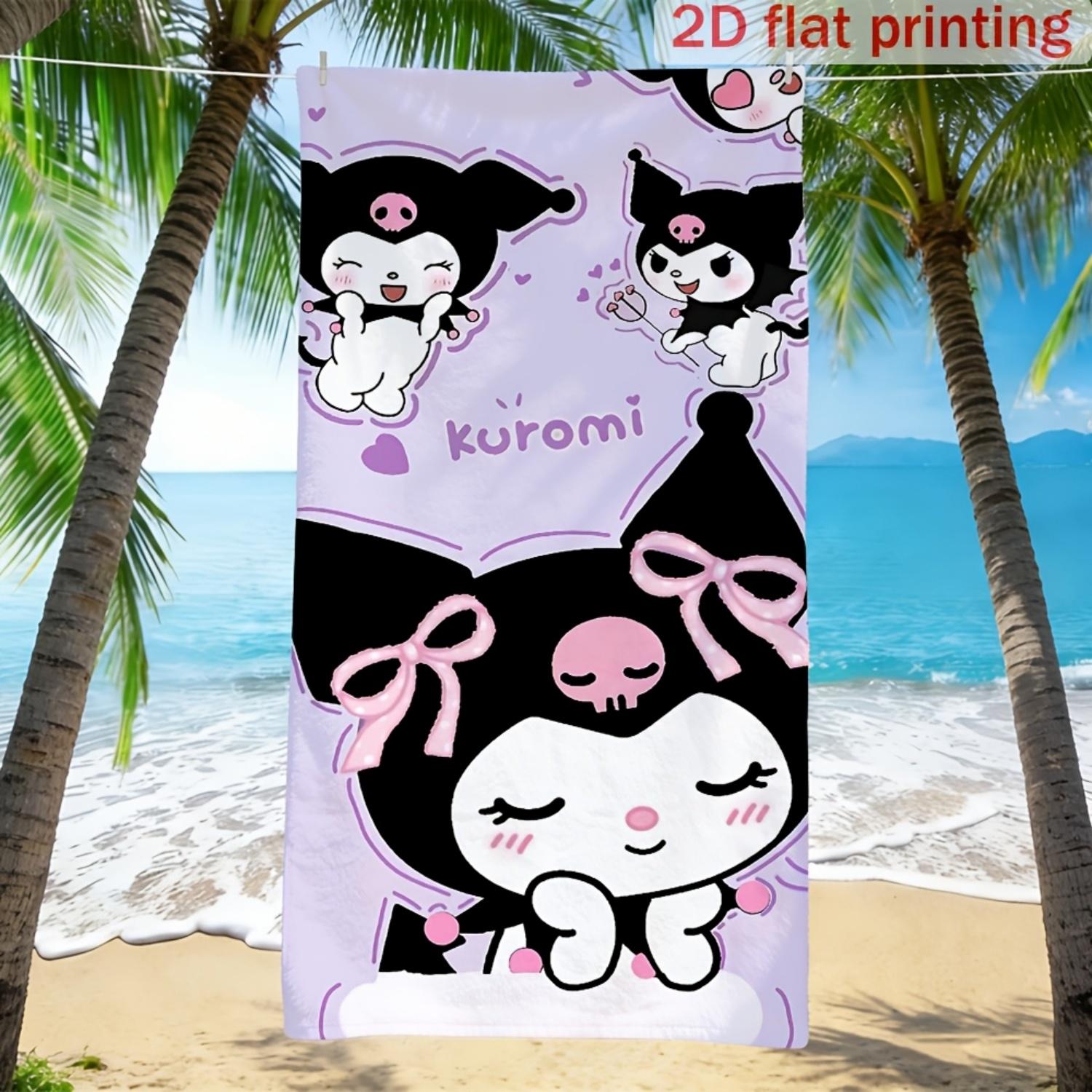 

2D Flat Sanrio Kuromi Pattern Beach Towel,Microfiber Beach Towel Features,Multi-purpose Beach Towel W40*H60(CM)