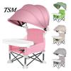 Bandeja de alimentación plegable para niños pequeños apta para lavavajillas Silla plegable con arnés de 3 puntos Bolsa de almacenamiento Asiento elevador Correas ajustables Portátil Compacto extraíble