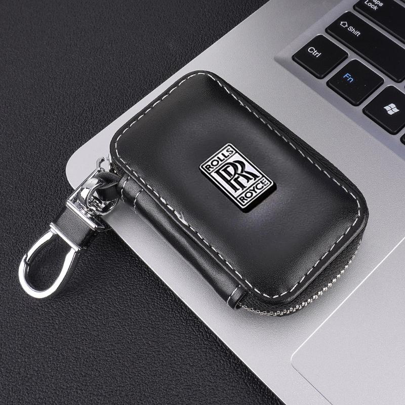 Leder Autoschlüssel Hülle Tasche Schlüsselanhänger für Rolls-Royce Cullinan Phantom Ghost Wraith Dawn Auto Innenzubehör