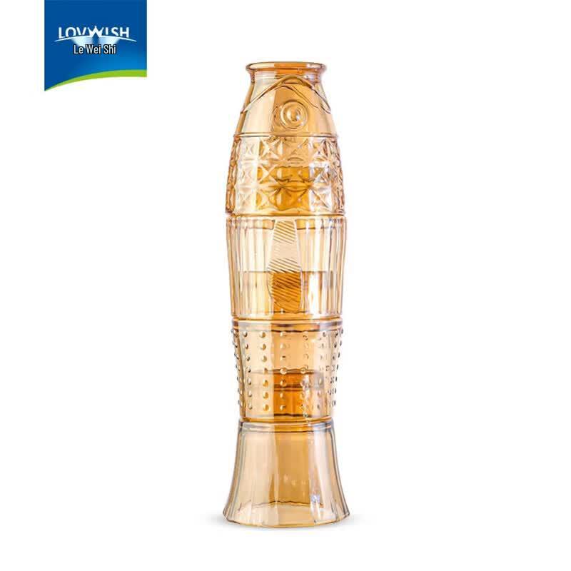 LOVWISH Auspicious Fish Double-Wall Glass Cup Set