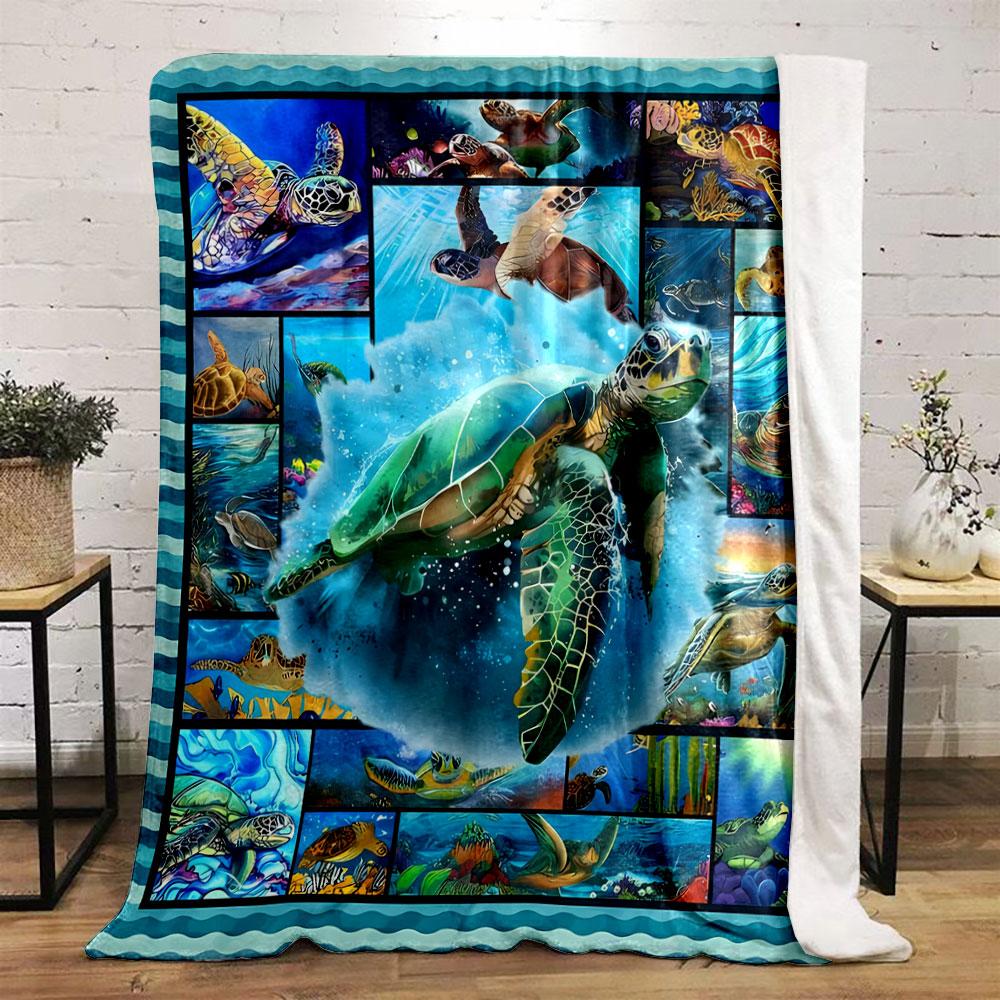 Sea Turtle Collage Blanket bedroom Blanket for Livingroom Couch lunch break Soft throw for Friend's festival Gift