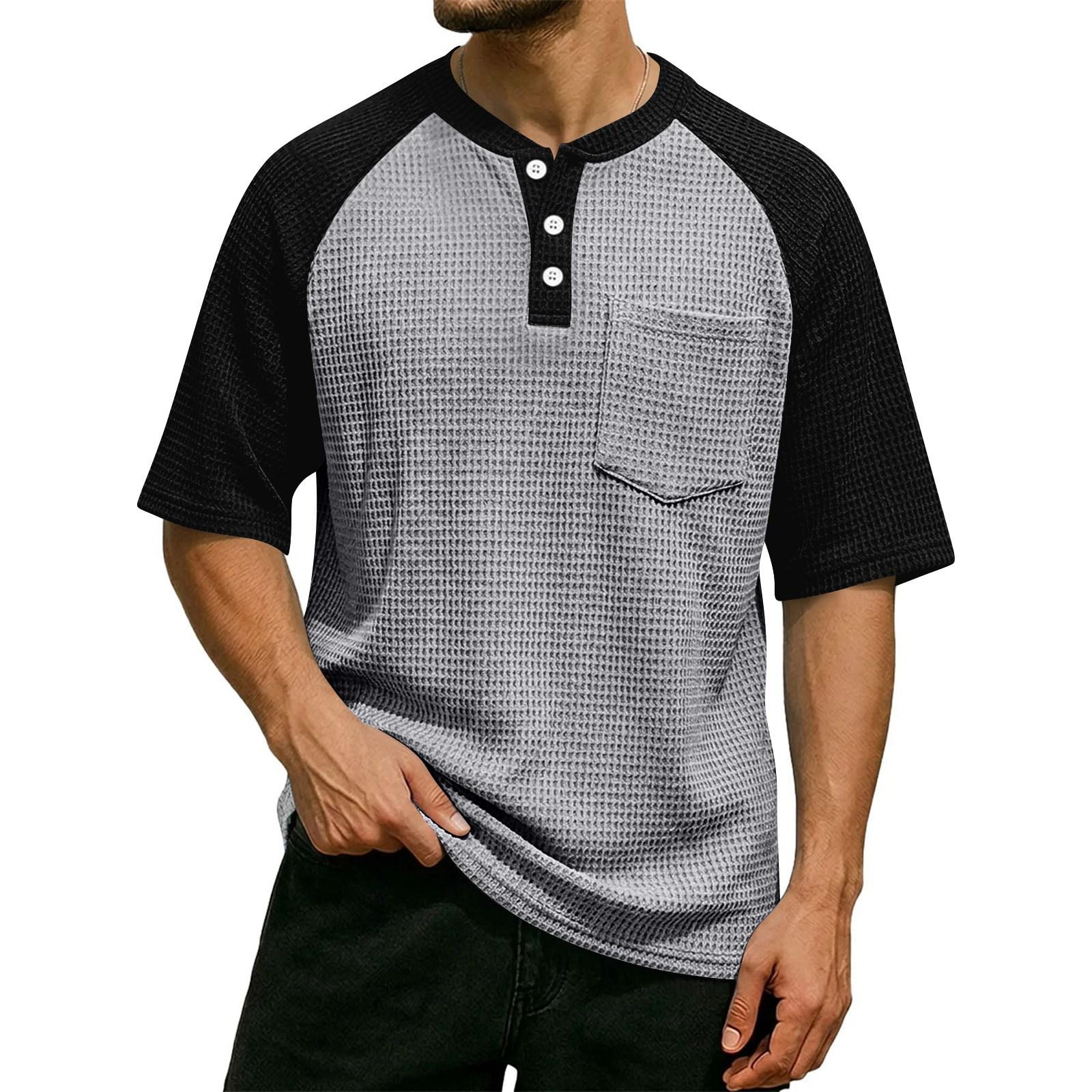 

Men s Casual Short-Sleeve Shirt With Button-Down Collar S